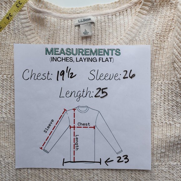 LL Bean Women's Knit Pullover Sweater 100% Cotton Scoop Neck Large - Picture 8 of 8